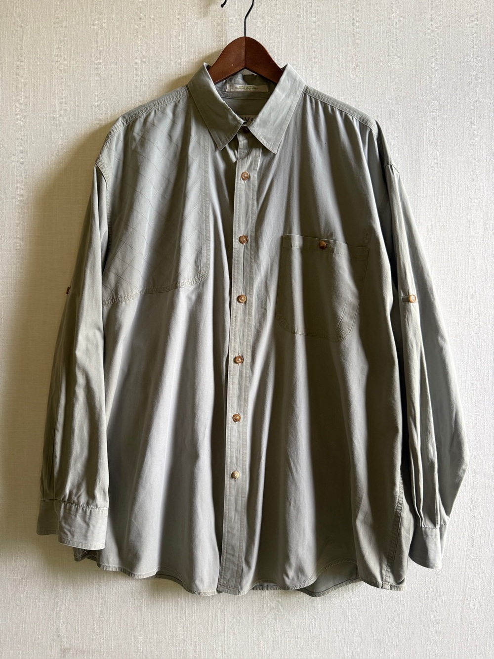 L.L. Bean Men’s XXXL Reg Traditional Fit Blue Long Sleeve Henley Shirt Cotton